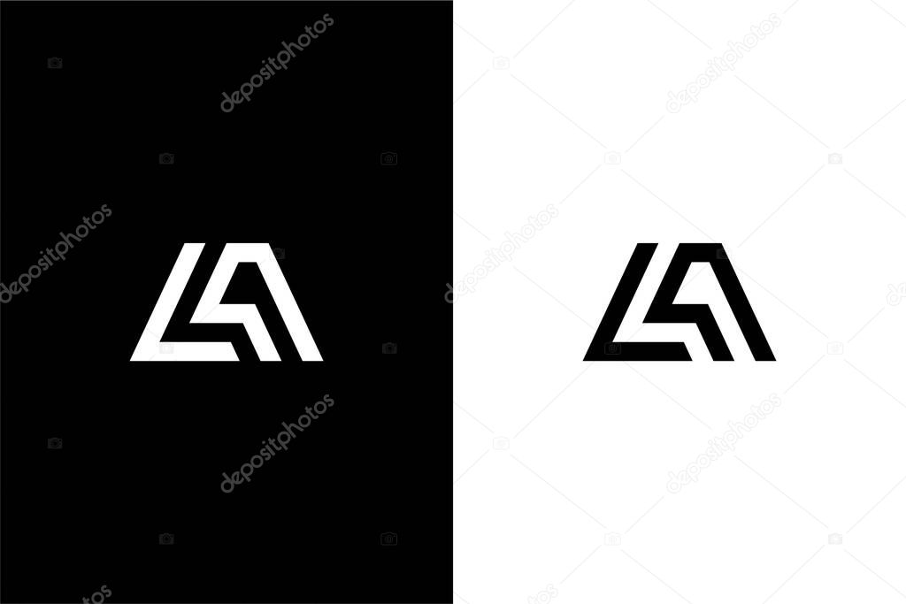 Simple letter LA or letter AL logo concept vector icon