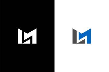 İş ve danışmanlık şirketi için minimalist harf LM veya ML logo kavramı