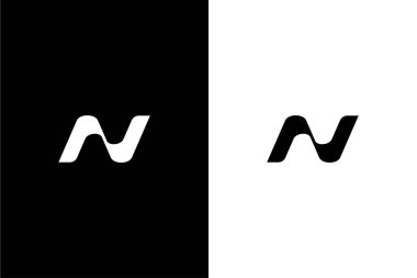 Dalga konsepti logo vektör simgesine sahip modern Harf N