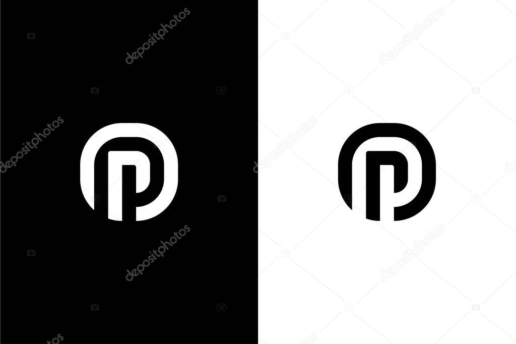 Monogram letter PO or OP with minimalist line concept logo vector