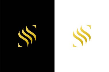 Kadınsı konsept vektör simgesine sahip üçlü S veya SSS logosu