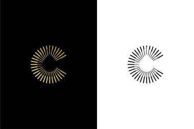 soyut Harf C ve Düşür veya Petrol logo konsept vektör simgesi