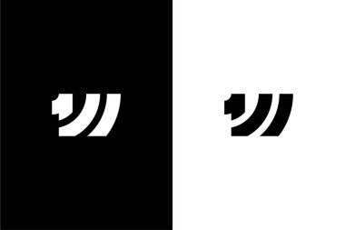 1. W veya 1w logosu veya W1 konsept vektör simgesi