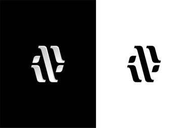 Metalik logo konsept vektör simgesi içeren monogram Harf MW veya WM