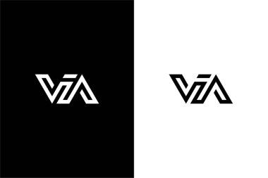 Basit satır kavramlı logo monogramı ile mektup
