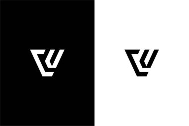 Minimalist harf CV veya VC logo konsept vektör simgesi