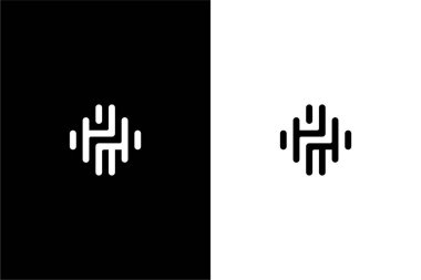 Teknoloji şirketi için harf HH logosu kavramı
