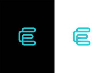 Teknoloji konsept logo vektörlü E harfi