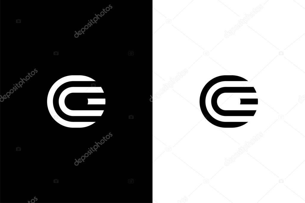 Monogram letter OC or CO with circle logo concept vector icon