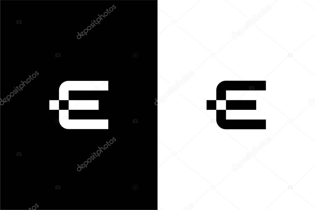 Monogram letter E and cross logo concept vector icon