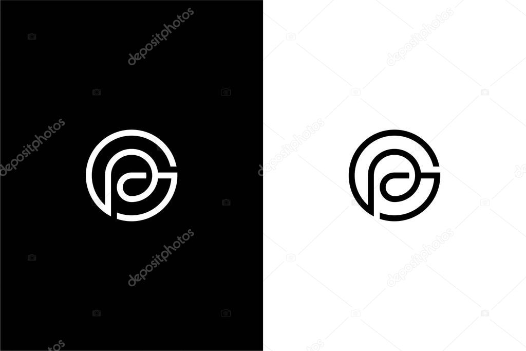 Letter GP and circle logo combination vector icon