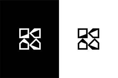 soyut harf K ve ev logosu konsept vektör simgesi