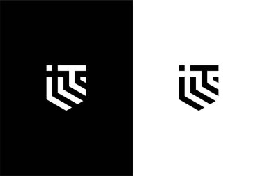 Harf IT ve kalkan kombinasyonu logo vektör simgesi