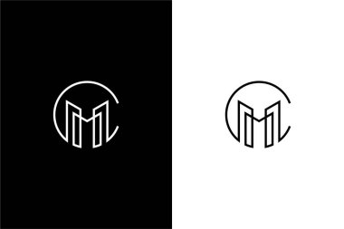 Logo konsept vektör simgesi oluşturma ile CM veya MC harfi