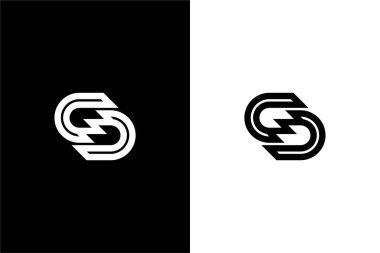 kalın harf S ve yarış logosu konsept vektör simgesi