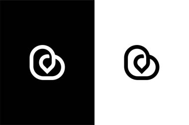 Minimalist harf B ve pin konsept vektör simgesi