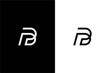 Basit çizgi logo konsept vektör simgesine sahip zarif Harfli PD veya PB