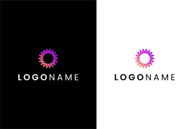 modern Güneş ve vites logosu taşıyıcısı