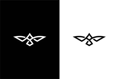 V harfi ve kuş uçuş logosu vektörü