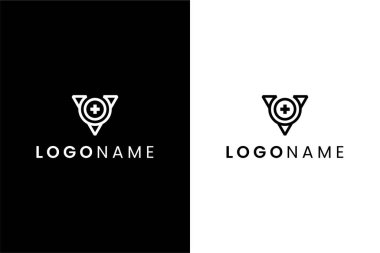 Tıbbi logo konsept vektörlü V harfi veya VO