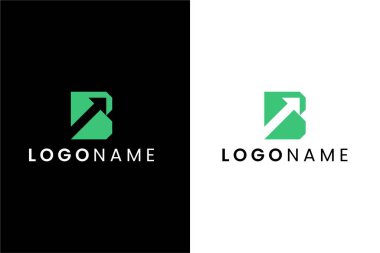 Oklu B harfi logo vektörünü yükseltir ya da büyütür