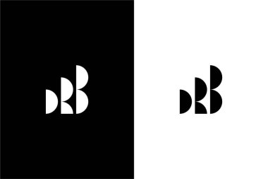 Minimalist harf RB veya DRB logo konsept vektörü
