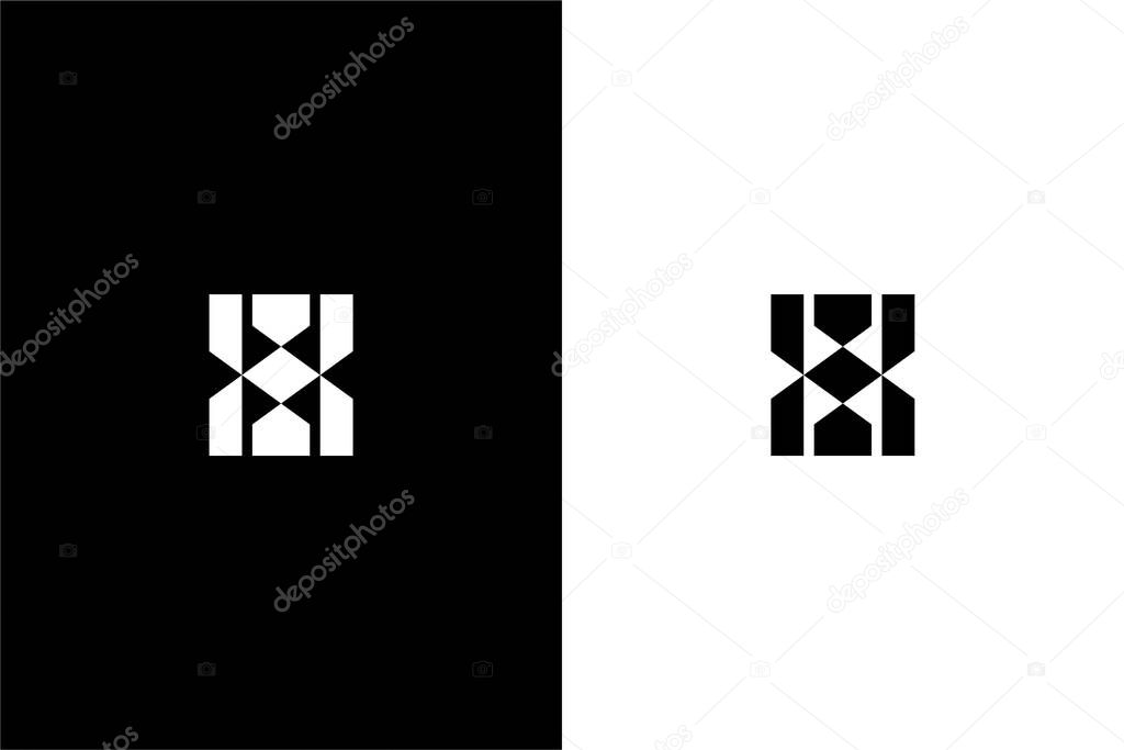 Geometric letter X or H logo concept vector