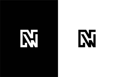 NW harfi veya WN logo konsept vektör simgesi