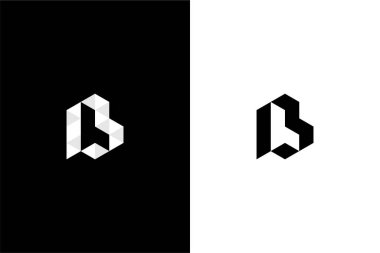 soyut harf B ve metal logo konsept vektör simgesi