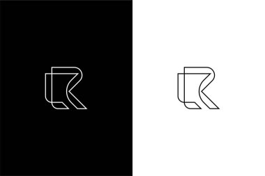 Zarif Harf LR veya RL logo konsept vektör simgesi