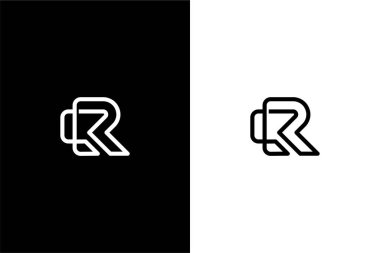 monogram Harf LR veya RL logo konsept vektör simgesi