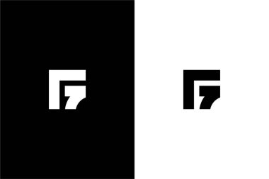 monogram G7 veya F7 logo konsept vektör simgesi