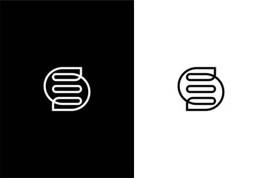 tek çizgi logo konsept vektör simgesine sahip soyut harf SE veya ES