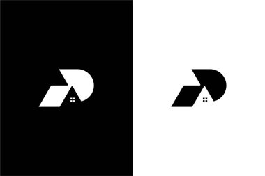 P harfi ve ev logosu konsept vektör simgesi