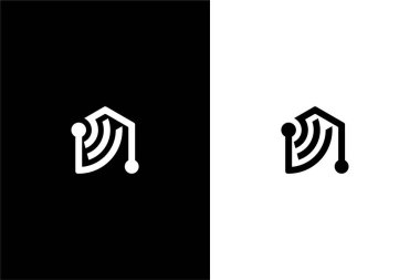 Radyo ve ev logosu kombinasyon vektör simgesi