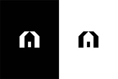 monogram harfi M ve ev logosu konsept vektör simgesi