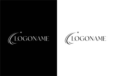 Zarif kayan yıldız logo konsept vektör simgesi