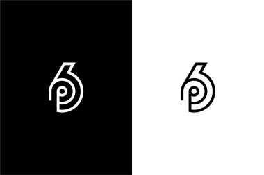 monogram harfi 6p veya P6 logo konsept vektör simgesi