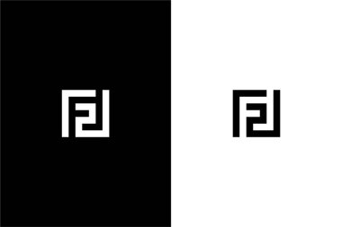 Kare logo konsept vektör ikonlu Harf FL