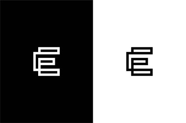 Modern çizgi konsept logo vektörlü E harfi