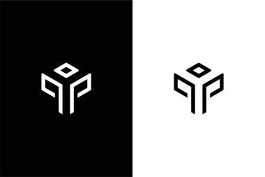 pp harfi ve insan logosu vektör tasarımı