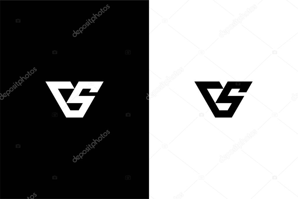 Modern Letter VS or V5 logo concept vector icon