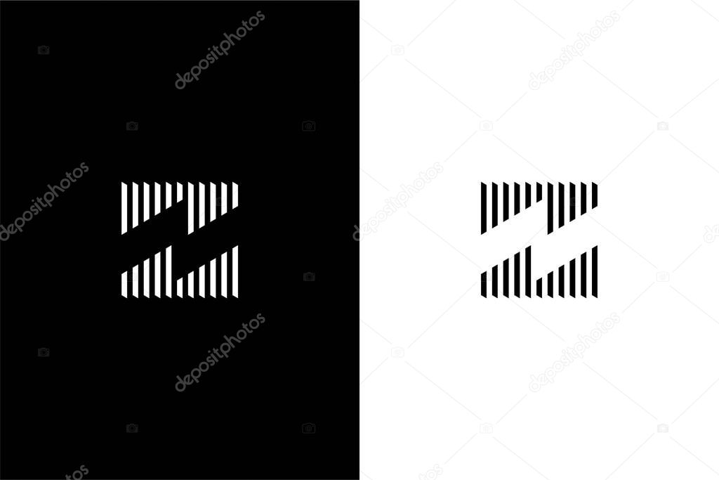 Monogram letter ZN or NZ logo concept vector icon