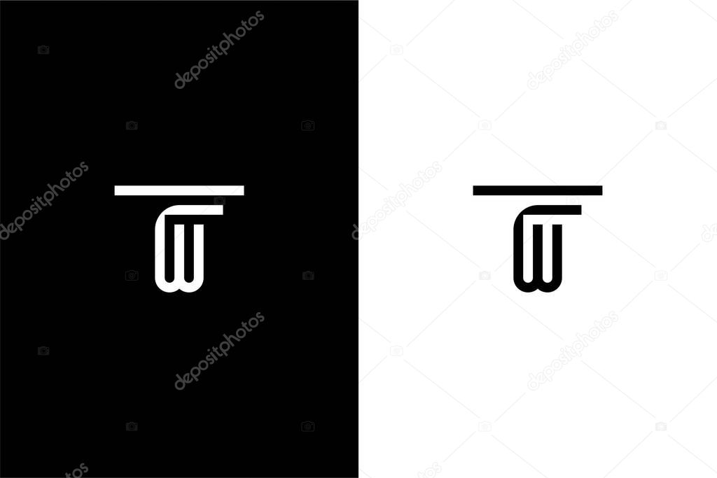 Monogram TW or Wt logo concept for law firm company