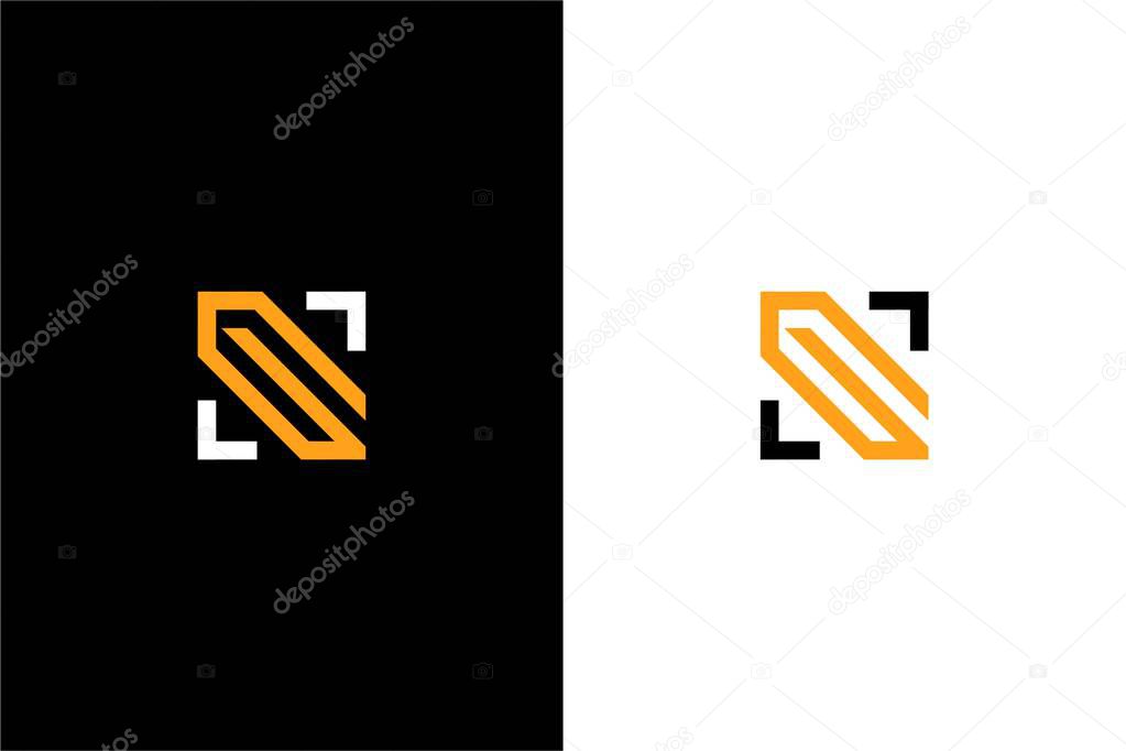 Letter NG or GN with square logo concept vector icon