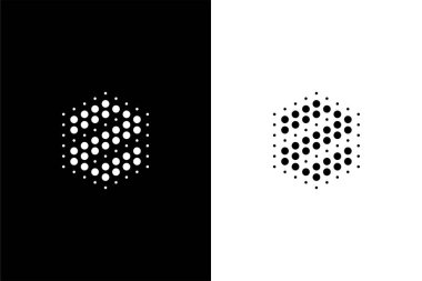 Altıgen ve nokta konsept logolu Z harfi laboratuvar veya teknoloji şirketi için