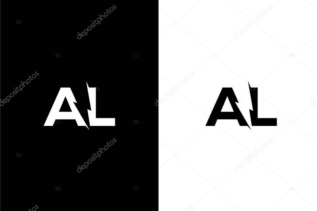 Unique Letter AL with Bolt symbol logo concept vector