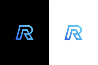 Basit çizgi konsept logo vektör simgesine sahip harf RA veya AR