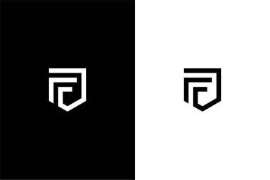 F harfi ve kalkan logosu konsept vektörü