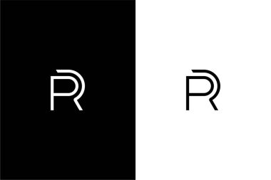 Basit PR logosu Simge Kavram Vektörü tasarımı